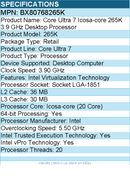 Intel BX80768265K Core Ultra 7 Icosa-core 265K 3.9 GHz Desktop Processor