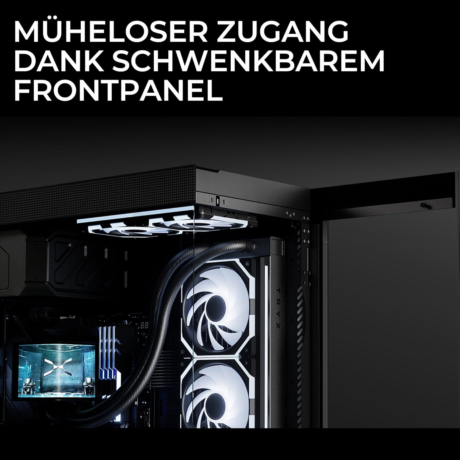 TRYX C-L700N-NN0H-G0K Computer Case - LUCA L70 Midtower Black E-ATX USB3.2