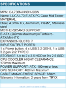 TRYX C-L700N-NN0H-G0W Computer Case - LUCA L70 Midtower White E-ATX