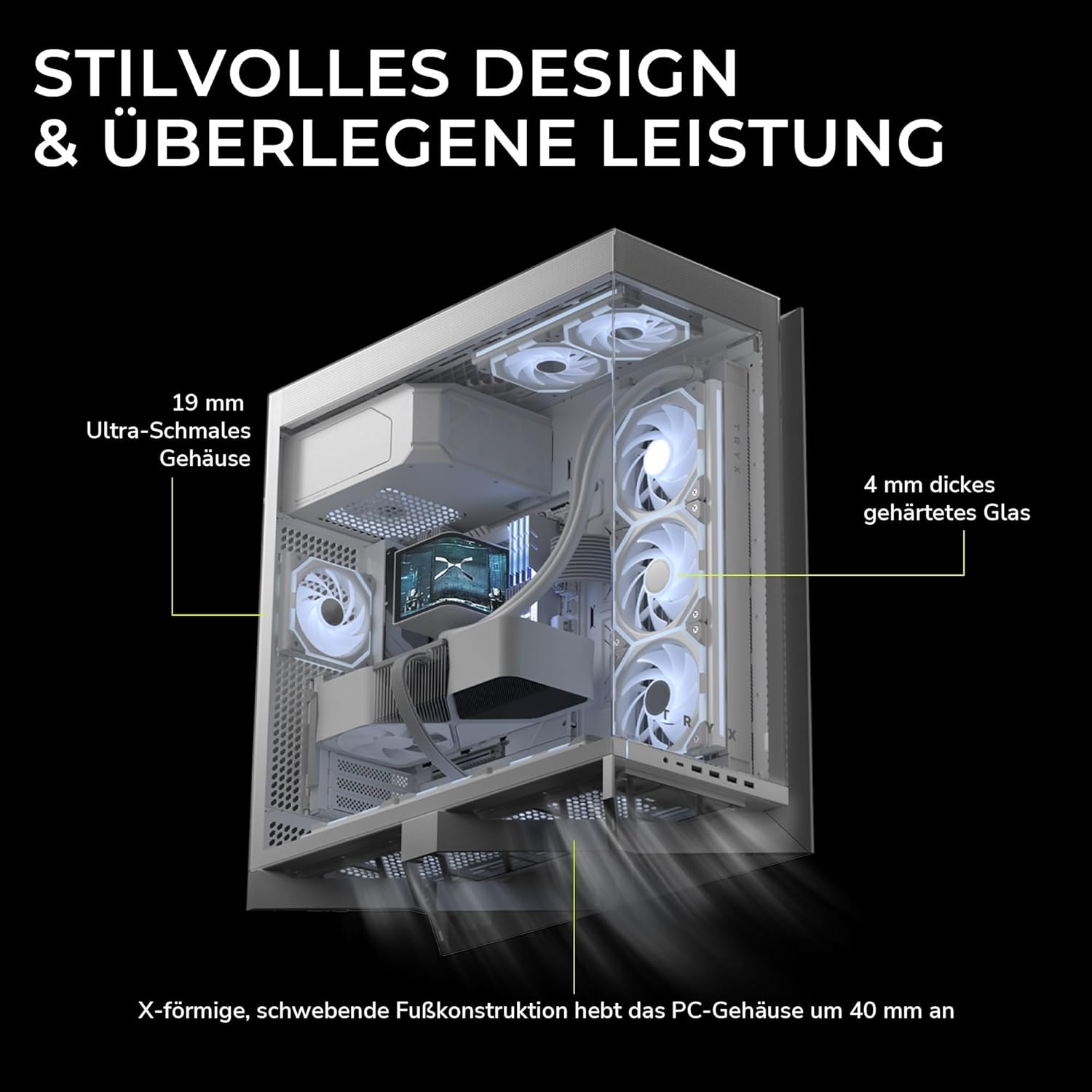 TRYX C-L700N-NN0H-G0W Computer Case - LUCA L70 Midtower White E-ATX