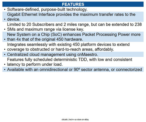 Cambium Networks C050045A207B 5 GHz 450 MicroPoP Sector - 90 Degree - FCC