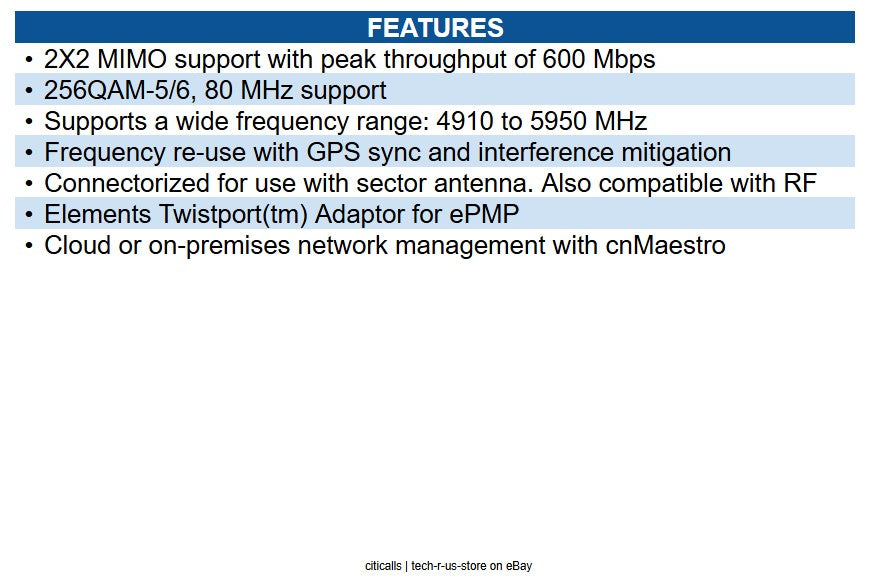 Cambium Networks C058910A122A ePMP 3000L 5 GHz AP Radio (FCC)(US Cord)