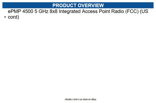 Cambium Networks C058940A125D ePMP 4500 5 GHz 8x8 Integrated Access Point Radio