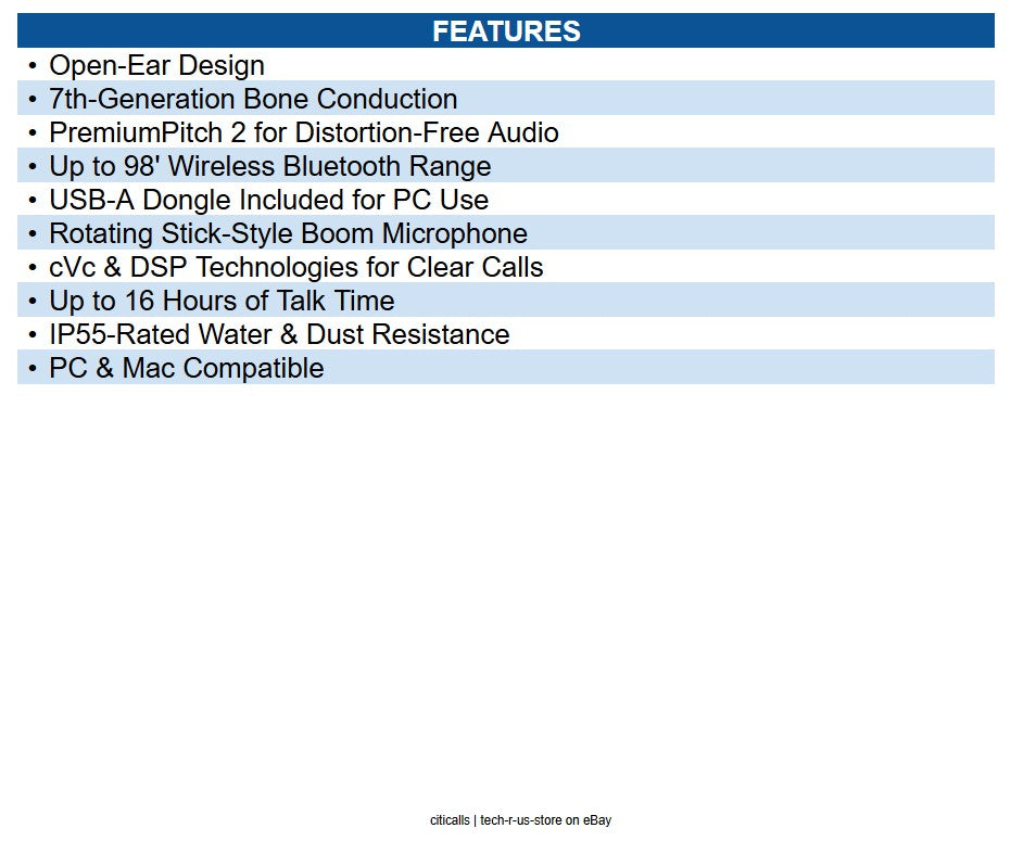 Shokz C120-AA-BK-US OpenComm2 UC 2025 Upgrade Bone Conduction Wireless Headset