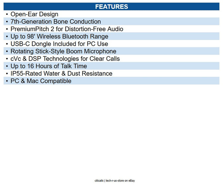 Shokz C120-AC-BK-US OpenComm2 UC 2025 Upgrade Bone Conduction Wireless Headset
