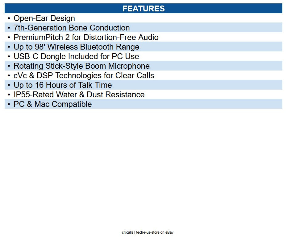 Shokz C120-AC-BK-US OpenComm2 UC 2025 Upgrade Bone Conduction Wireless Headset