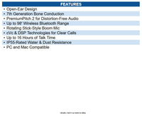 Shokz C120-AN-BK-US OpenComm2 2025 Bone Conduction Wireless Headset