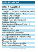 Cisco C12008TE2G Catalyst C1200-8T-E-2G Ethernet Switch - 10 Ports