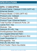 Cisco C130024FP4G Catalyst C1300-24FP-4G Ethernet Switch - 24 Ports - Manageable