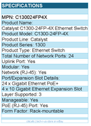 Cisco C130024FP4X Catalyst C1300-24FP-4X Ethernet Switch - 24 Ports - Manageable