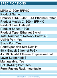 Cisco C130048FP4X Catalyst C1300-48FP-4X Ethernet Switch - 48 Ports