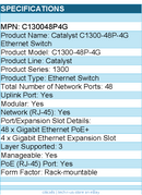 Cisco C130048P4G Catalyst C1300-48P-4G Ethernet Switch - 48 Ports - Manageable