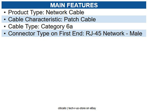 C2G C2G30125 1ft Cat6a Snagless Unshielded (UTP) Slim Ethernet Patch Cable