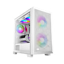 PcCooler C3-D310WHP2-GL ARGB Tempered Glass Case White - Glass streaming lightin