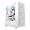 PcCooler C3-D510WHP3-GL CPS C3D510 ARGB WH PC Case with 3 ARGB Fans - White