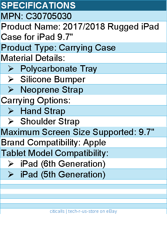 Codi C30705030 Rugged Case for iPad 9.7"" (6th and 5th Generation)