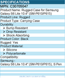 Codi C30705047 Rugged Case for Samsung Galaxy S6 Lite 10.4"" (SM-P610/P615)