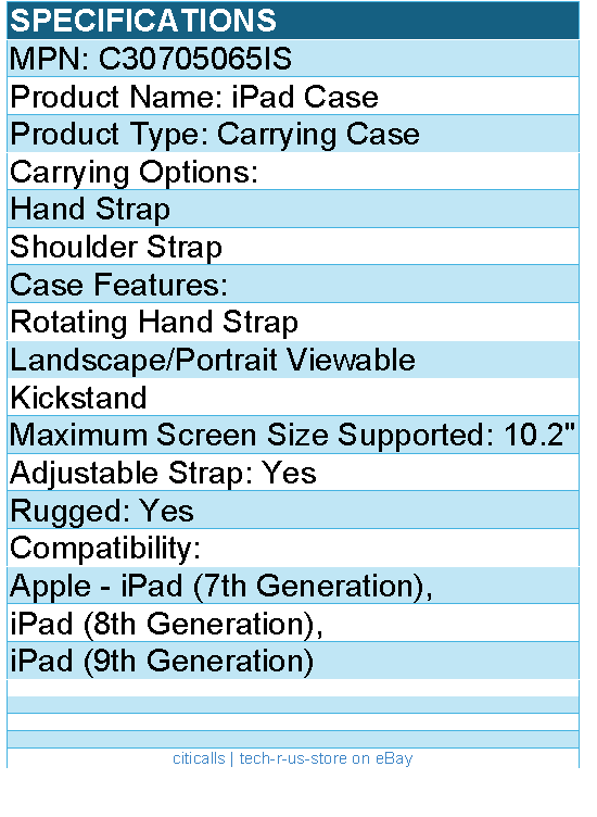 Codi C30705065IS Rugged iPad 10.2"" Case - Integrated Screen Protector