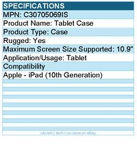 Codi C30705069IS Rugged iPad 11"" (A16)/iPad 10.9"" (10th Generation) Case