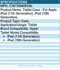 Codi C30705069ISBL Tablet Case - For Apple iPad (11th Generation)