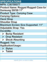 Codi C30705077 Rugged Case for Samsung Galaxy Tab S7/S8/S9/S9 FE/S10 FE 11""