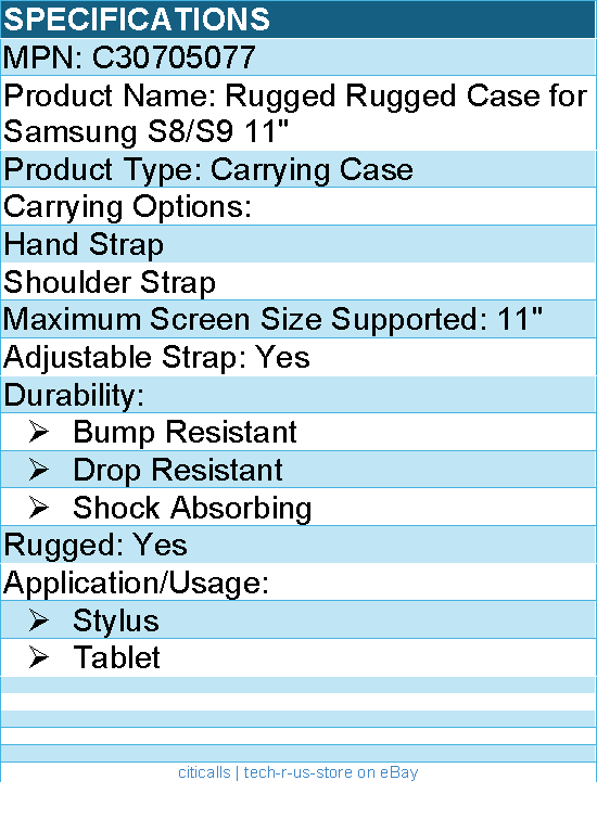 Codi C30705077 Rugged Case for Samsung Galaxy Tab S7/S8/S9/S9 FE/S10 FE 11""