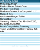 Codi C30705084 Rugged Case for Samsung Galaxy Tab A9+ - Drop Resistant