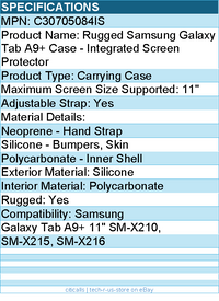 Codi C30705084IS Rugged Case for Samsung Galaxy Tab A9+ Case