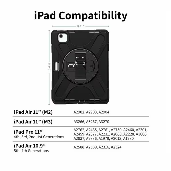 CODi C30705089 Rugged Case for iPad Air 11" (M3, M2), iPad Pro 11"