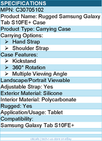 Codi C30705102 Rugged Carrying Case Samsung Galaxy Tab S10 FE+ Tablet