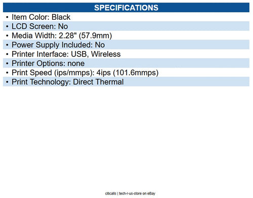 Epson C31CJ99011 P20II 2" ultra compact portable receipt printer; USB, Wireless