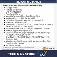 ANTEC C5 ARGB White Mid-Tower Desktop PC Case ATX Dual Chamber 7x Fan USB-C