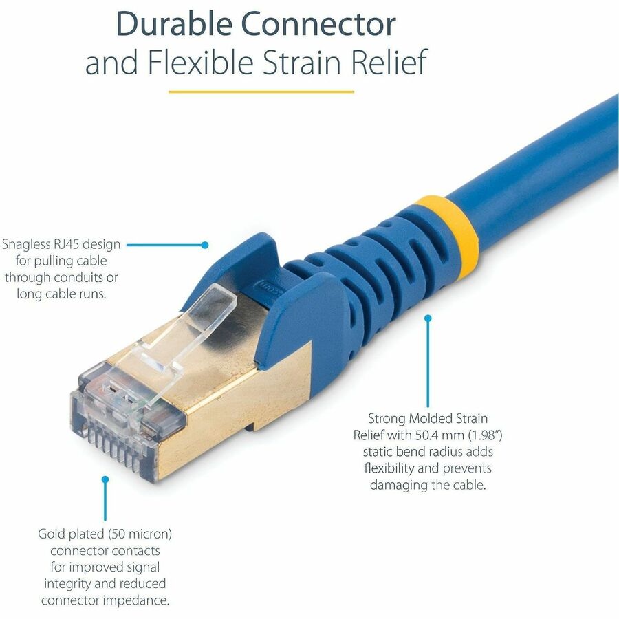 StarTech C6ASPAT3BL 3ft CAT6a Ethernet Cable - 10 Gigabit Category 6a Shielded