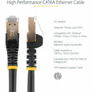 StarTech C6ASPAT6BK 6ft CAT6a Ethernet Cable - 10 Gigabit Category 6a - Black