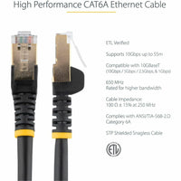 StarTech C6ASPAT6BK 6ft CAT6a Ethernet Cable - 10 Gigabit Category 6a - Black