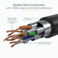 StarTech C6ASPAT6BK 6ft CAT6a Ethernet Cable - 10 Gigabit Category 6a - Black