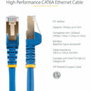 StarTech C6ASPAT7BL 7ft CAT6a Ethernet Cable - 10 Gigabit Category 6a Shielded