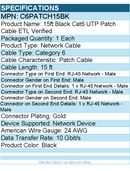 StarTech C6PATCH15BK 15ft CAT6 Ethernet Cable - Black Molded Gigabit