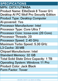 HP C6TX1UT#ABA EliteDesk 8 G1i Desktop Computer - Intel Core Ultra 7 265