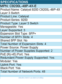 Cisco C9200L-48P-4X-E Catalyst 9200 C9200L-48P-4X Layer 3 Switch - 48 Ports
