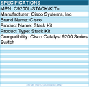 Cisco C9200L-STACK-KIT= Stack Kit for Cisco Catalyst 9200 Series Switch