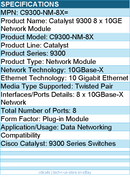 Cisco C9300-NM-8X= Catalyst 9300 8 x 10GE Network Module for 9300Series Switches