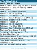 HP C94FGUT#ABA ZBook Fury G1i 16" Mobile Workstation - Intel Core Ultra 9