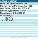 Cisco C9K-PWR-650WAC-R= Power Module - IEC 60320 C14 - 120 V AC, 230 V AC