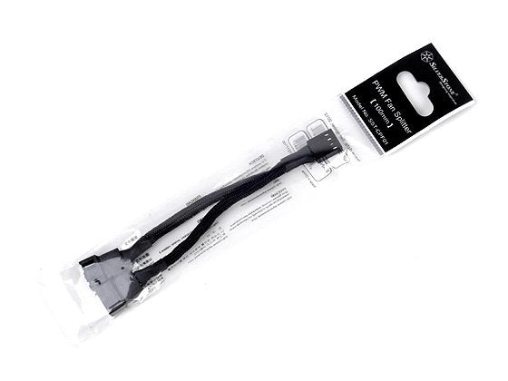 Silverstone CPF01 Sleeve One to Two PWM Fan Splitter Cable 100mm Black
