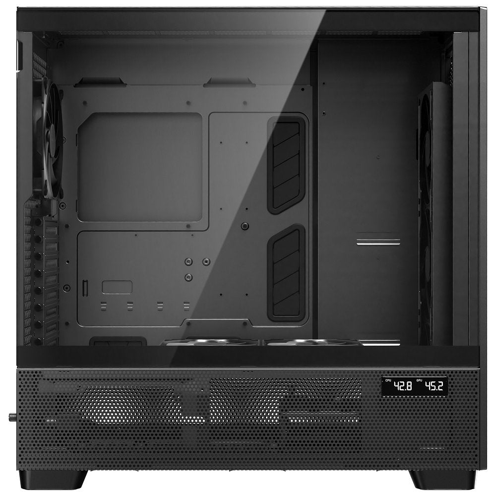 Antec FLUX PRO Walnut Wood Black High Airflow Temp Disp Full Tower EATX PC Case