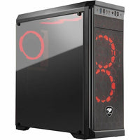 Cougar MX330-F Elegant Mid Tower PC Case 5x FANS Front USB 5x Drive Bays Black
