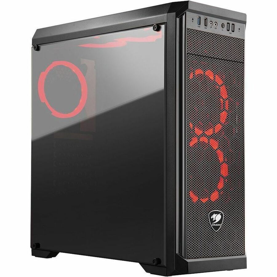 Cougar MX330-F Elegant Mid Tower PC Case 5x FANS Front USB 5x Drive Bays Black