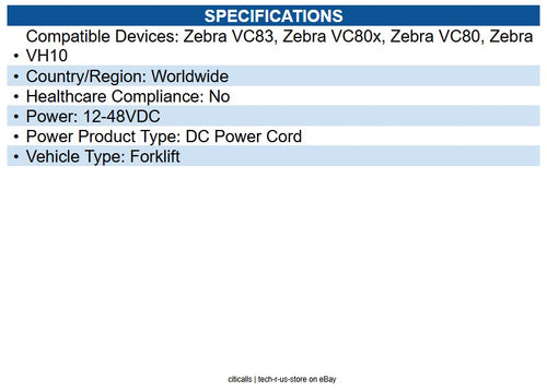 Zebra CA1230 Power Extension Cable for Pre-Regulator CA1230 - For Mobile Compute