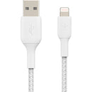 Belkin CAA002BT2MWH Braided Lightning to USB-A Cable (2m / 6.6ft, White) - MFI